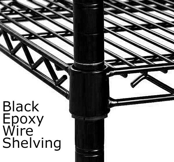 Black Epoxy-Coated Wire Shelving